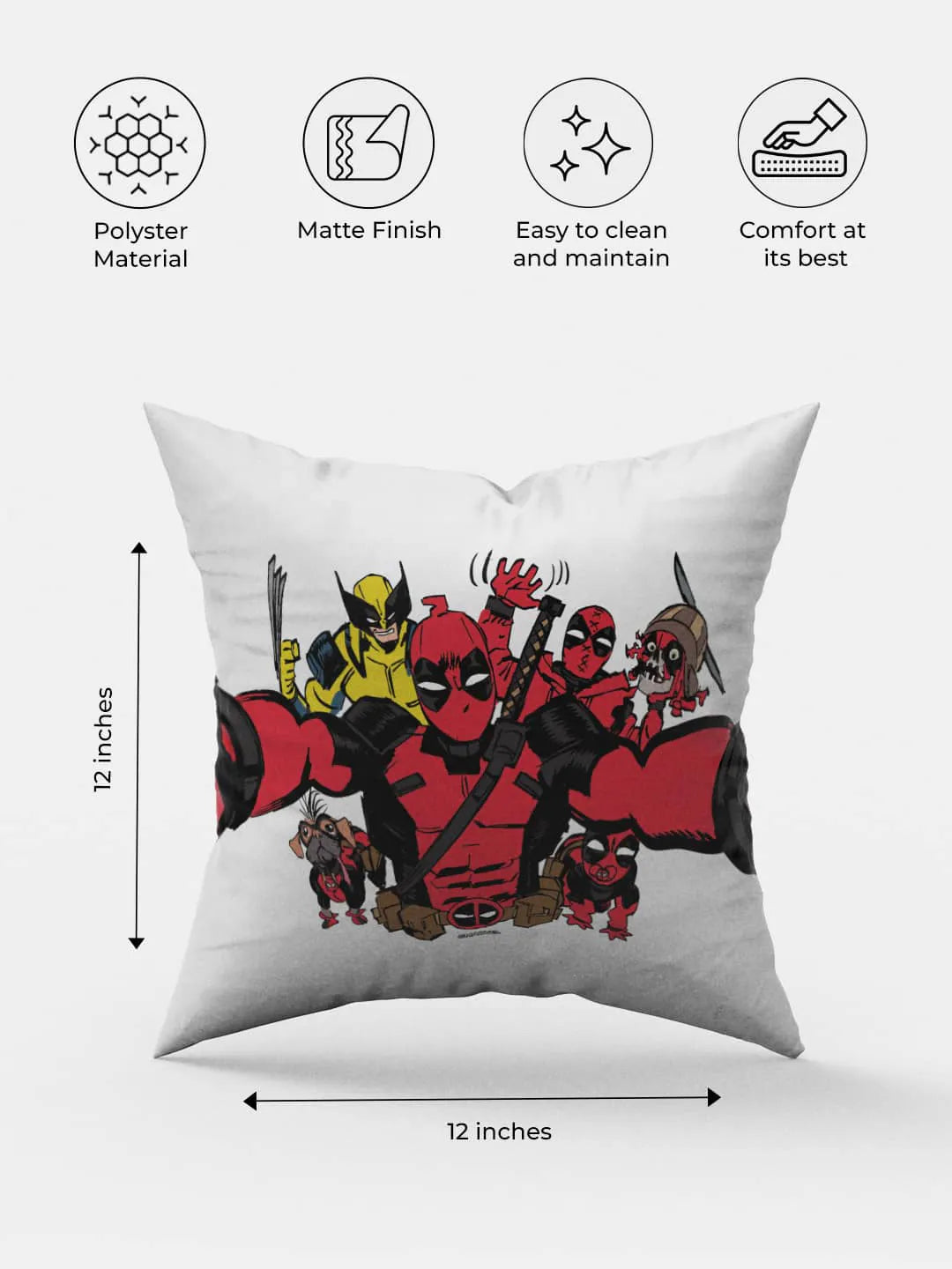 Deadpool Wolverine Selfie Square Pillow