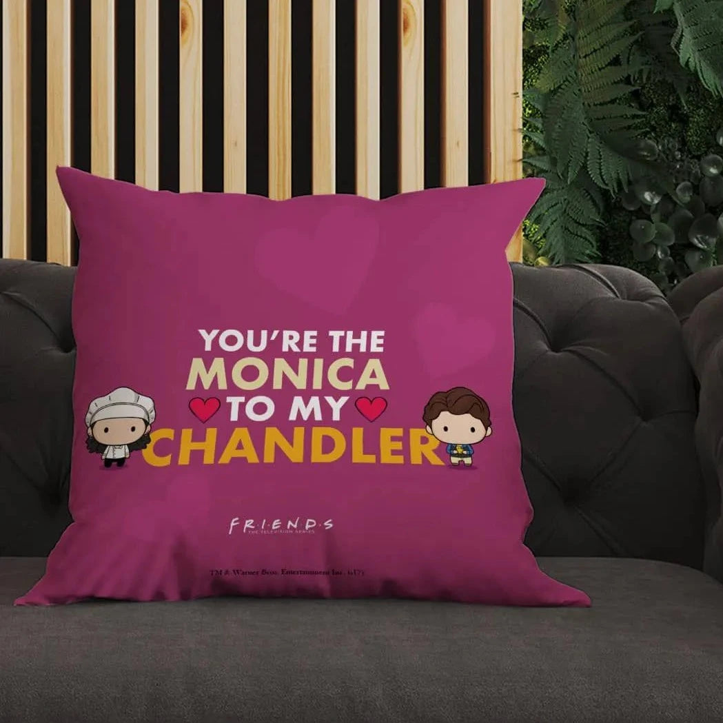 Friends Monica To Chandler Square Pillow