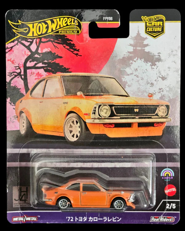 Hot Wheels Premium Japan Historics 4 - FPY86 2/5 - 1972 Toyota Corolla Levin Vehicles Exclusive Collection - No Cod Allowed On this Product - Prepaid Orders Only