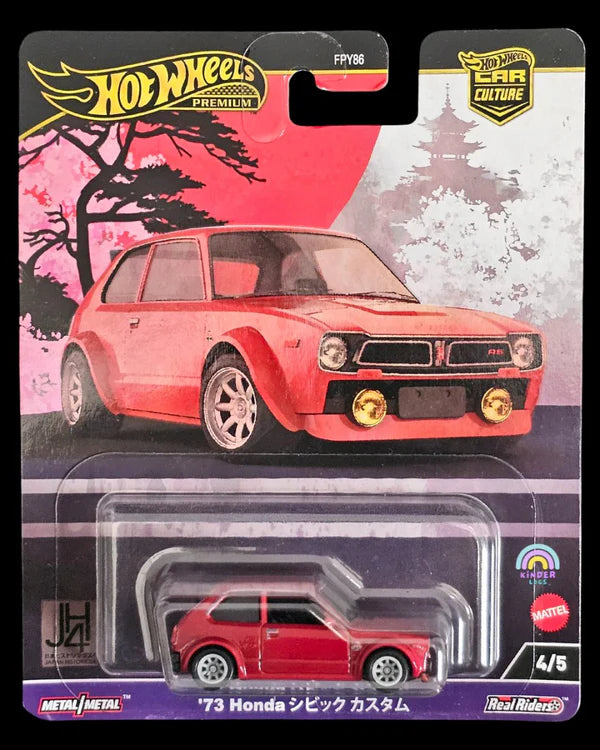 Hot Wheels Premium Japan Historics 4 - FPY86 4/5 - 1973 Honda Civic Custom Vehicles Exclusive Collection - No Cod Allowed On this Product - Prepaid Orders Only