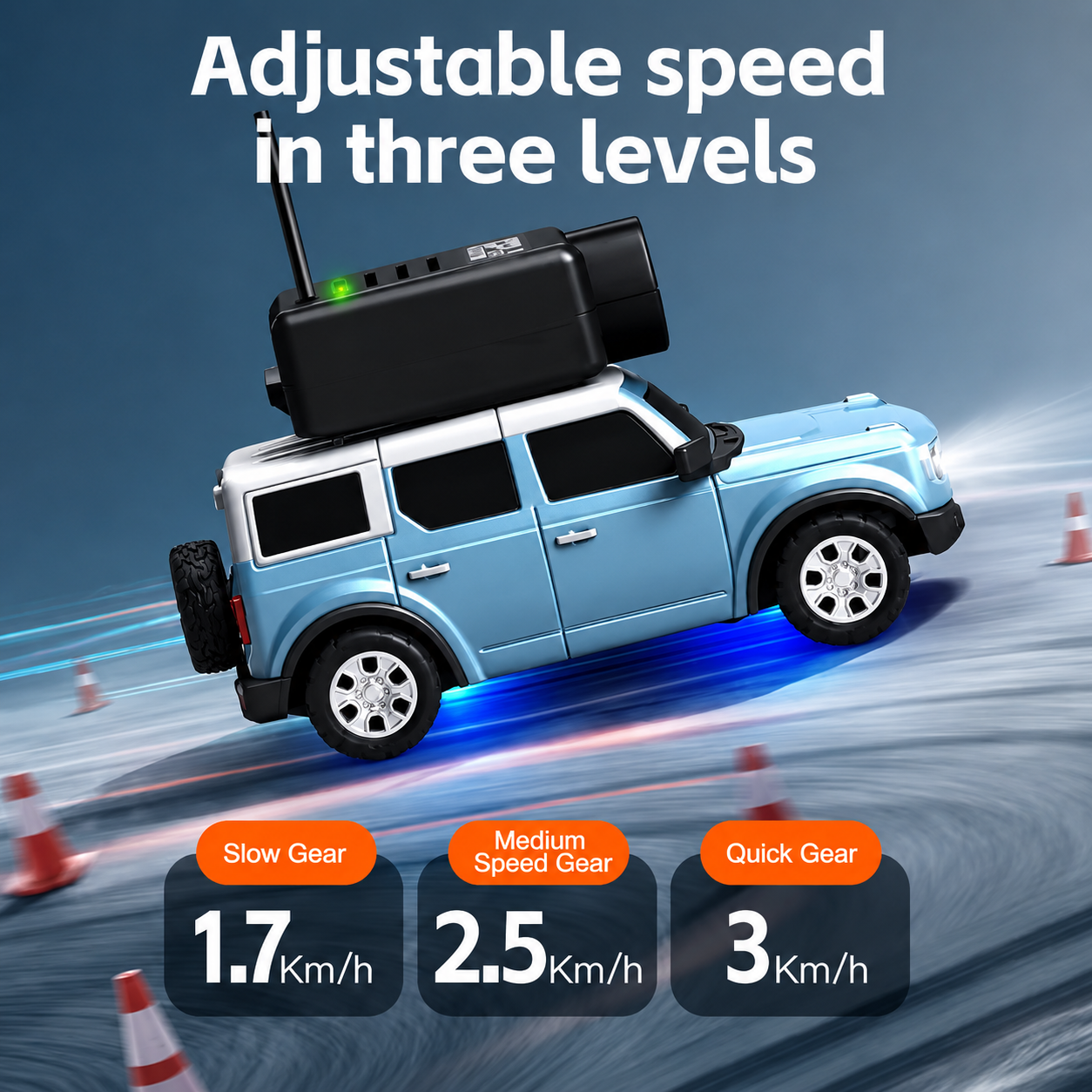 WL Mini FPV Remote Control Car with HD Camera, 2.4G RC SUV Drift Car with LED Headlights, 3-Speed Modes & Real-Time Driving Experience for Kids & Adults