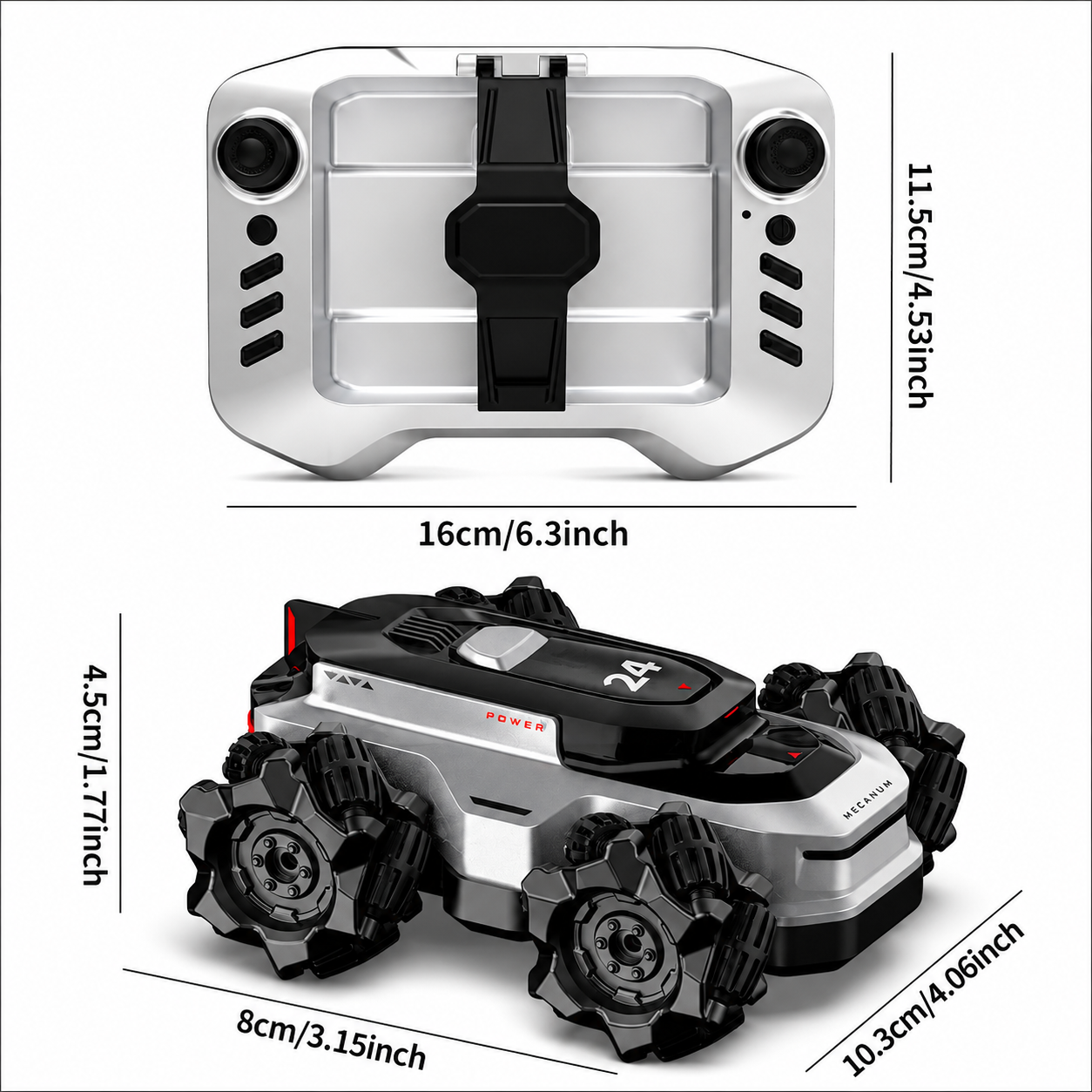 Mini Amphibious RC Stunt Car with 2 Interchangeable Tires & 2.4G Remote Control Toy Car