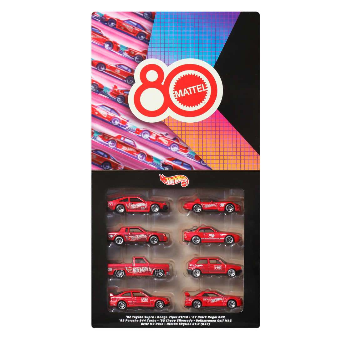 Hot Wheels Silver Series Mattel 80th Anniversary - 1:64 Scale Set of 8