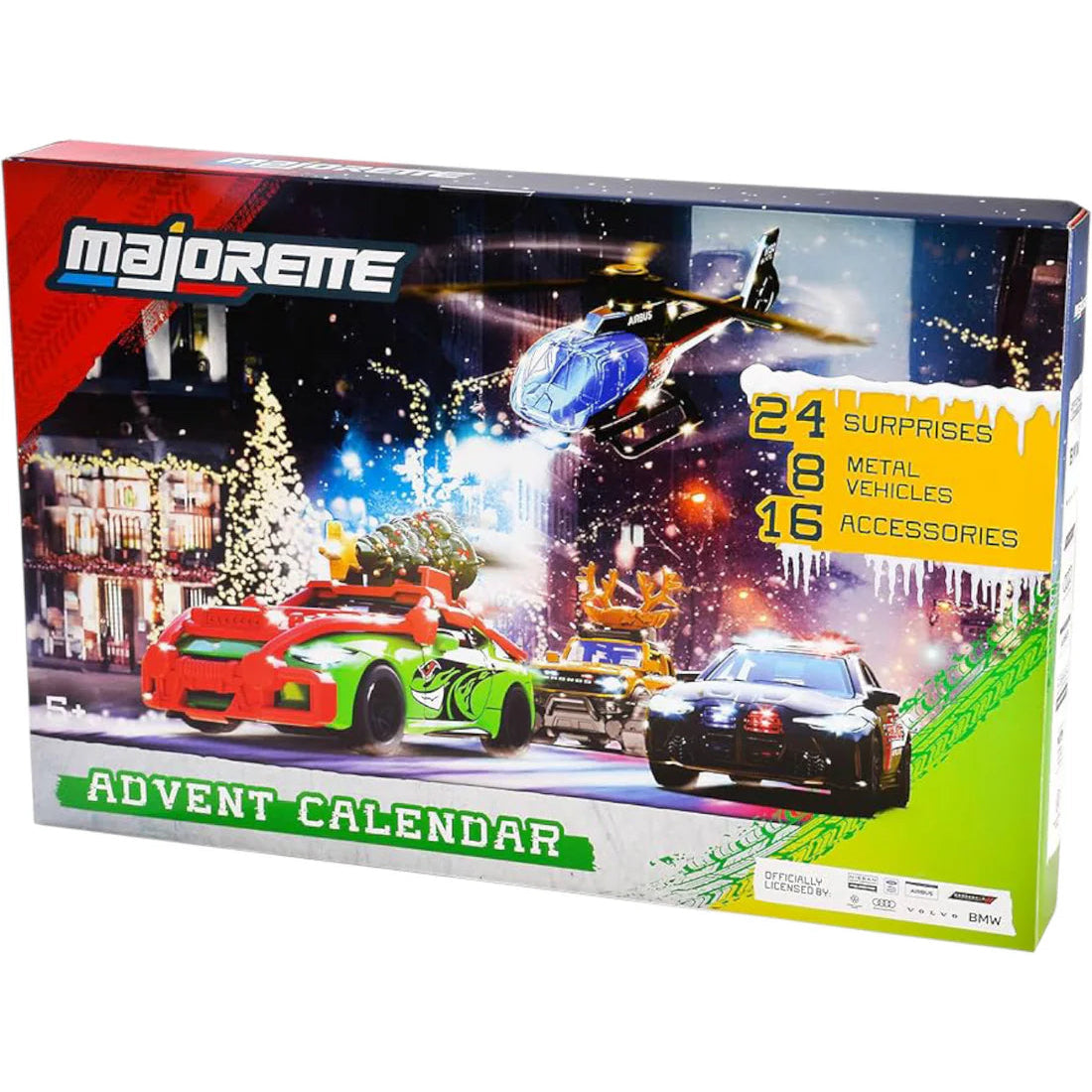 Majorette Advent Calendar 24 Surprises , 8 Metal Vehicles, 16 Accessories Premium Diecast Car Model