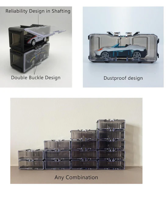 6 Layer Interlocking Acrylic Storage Case Diecast Organizers Set of 6 - Cars Not Included