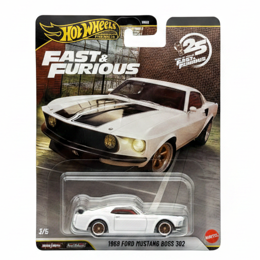 Hot Wheels Premium Fast & Furious 1969 Ford Mustang Boss 302 Die-Cast Car | Metal/Metal | Real Riders | 1:64 Scale