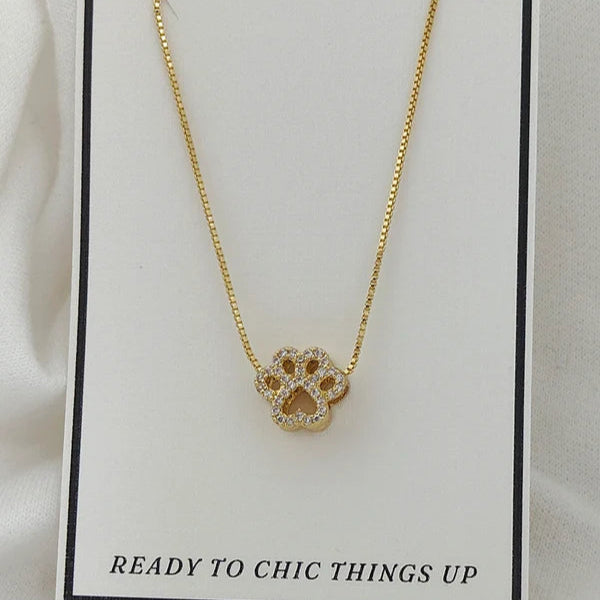 Paw Print Pendant Necklace