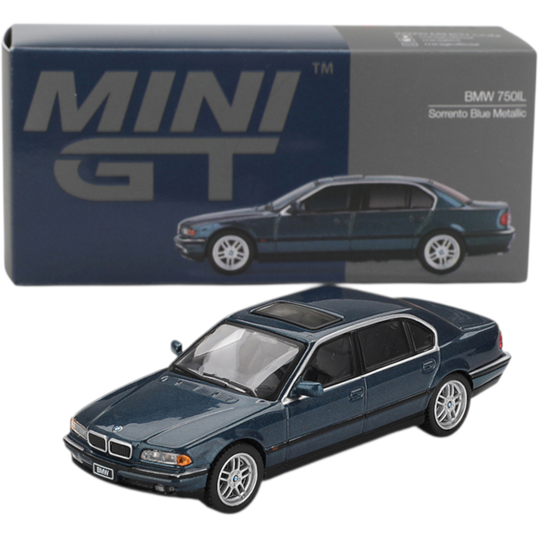 Mini GT Imported Code 894 - BMW 750IL Sorrento Blue Metallic LHD