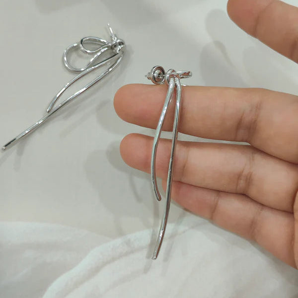 Silver Luxe Bow Studs
