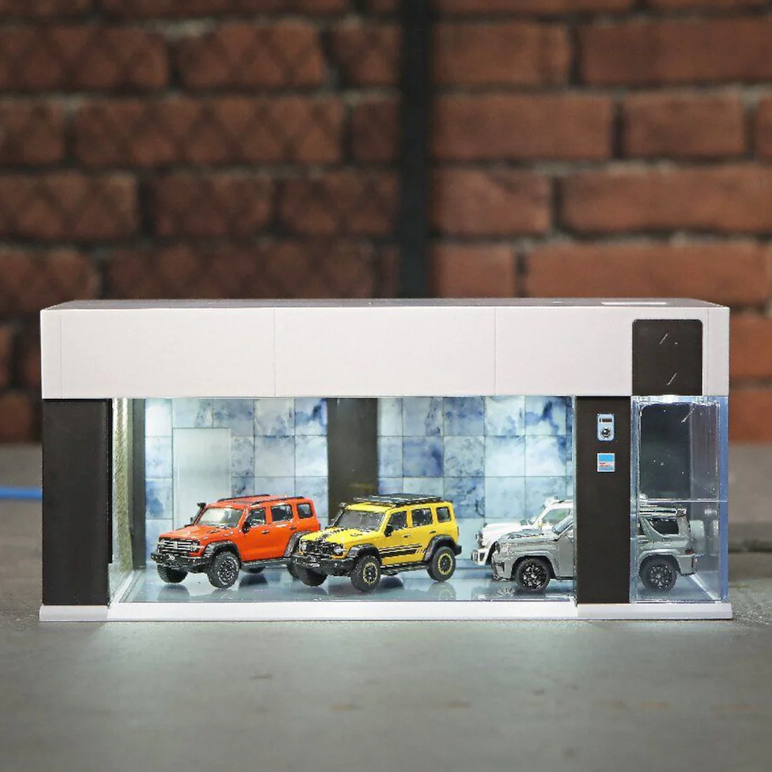 Electric Motorized Garage Diorama With Lights and Voice Control  for 1:64 Diecast Scale Models - USB chargeable and Battery Operated - Select From Drop Down (No Cod Allowed On This Product) - Prepaid Orders Only