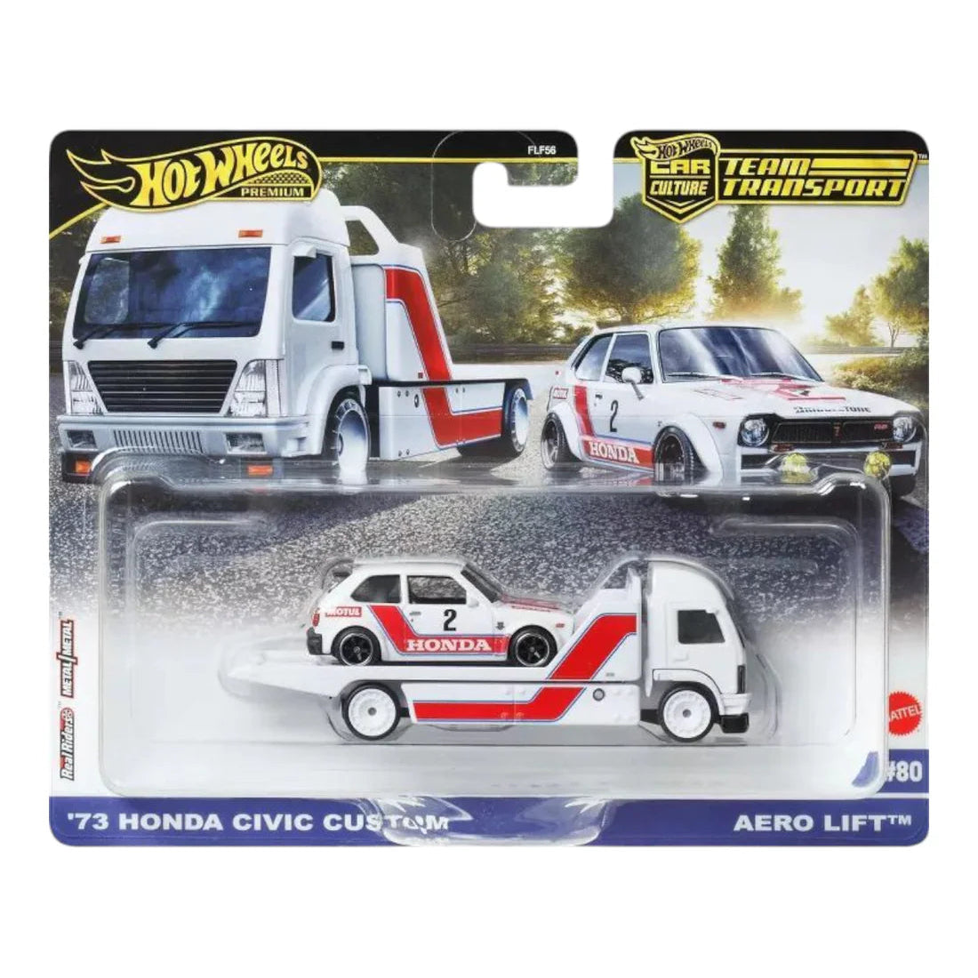 Hot Wheels 1:64 Car Culture Team Transport - '73 Honda Civic Custom Aero Lift Plus Kool Kombi Combo