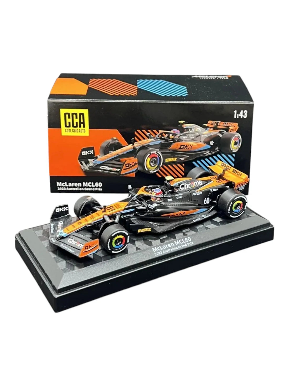 Scale 1 : 43 Official Licensed CCA Cool-Chic Auto Diecast Metal Model Car - 2023 Australian Grand Prix Mclaren F1 MCL60