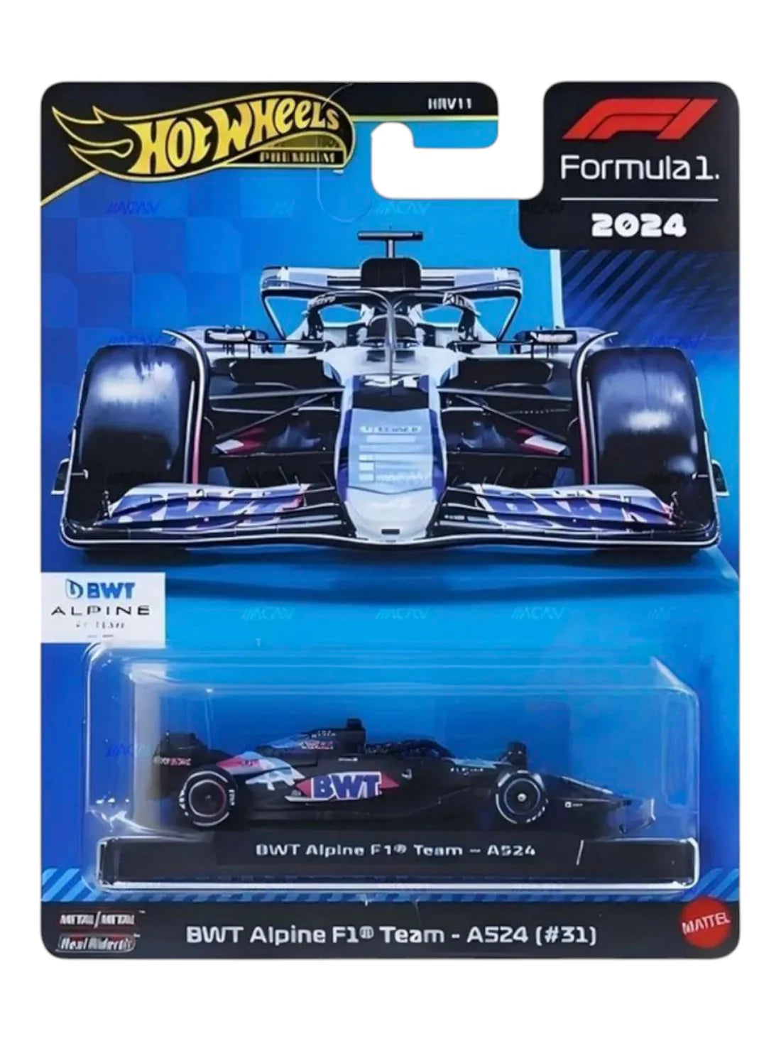 Hot Wheels Scale 1:64 Imported Premium  Formula F1  2024 Diecast Model Cars - BMW Alpine F1 Team - A524 #31