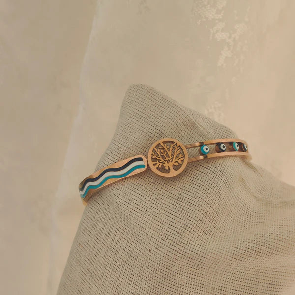Breezy Evil Eye Cuff Bracelet
