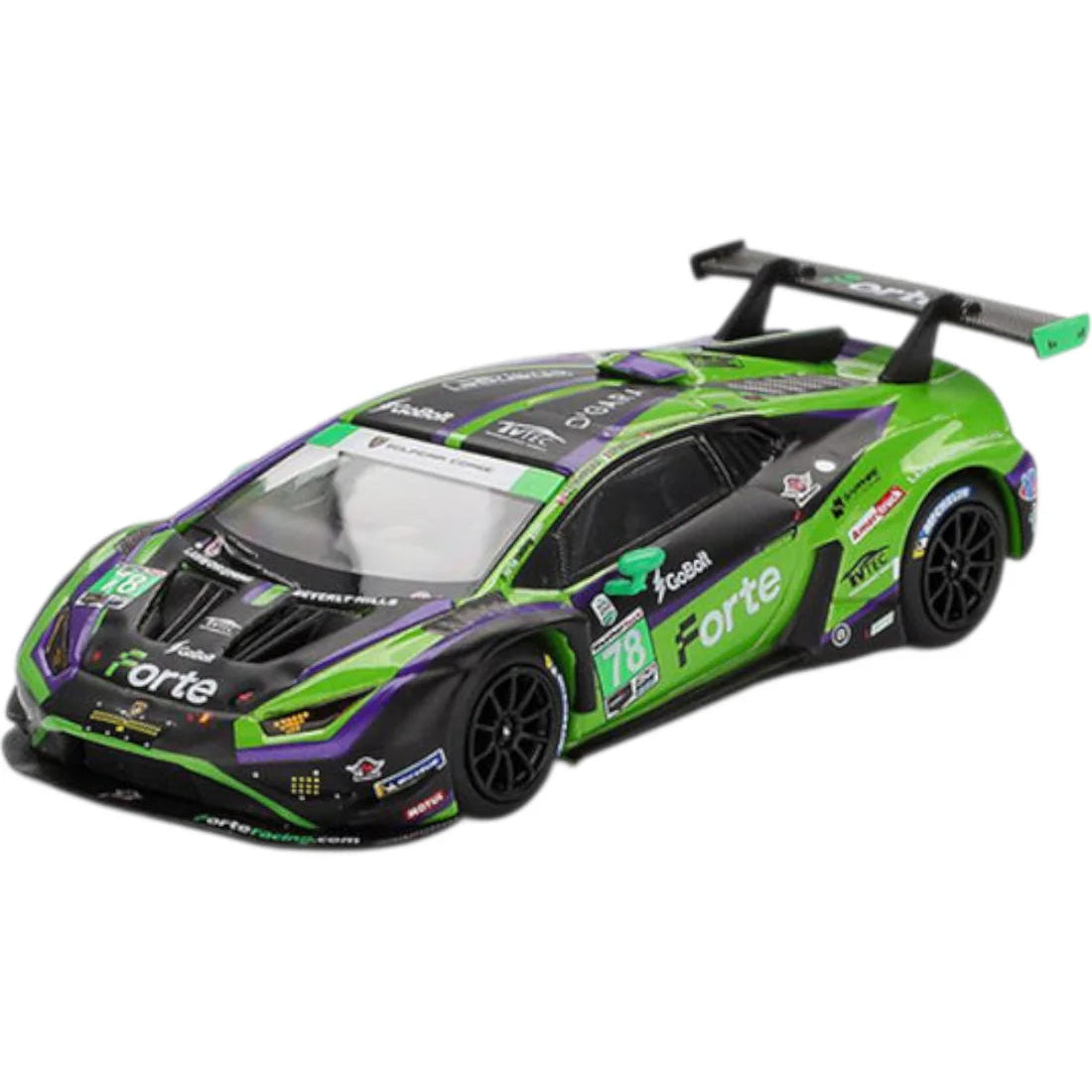 Mini GT Imported Code 1062 - Lamborghini Huracán GT3 EVO2 #78 2024 IMSA Daytona 24 Hrs Forte Racing