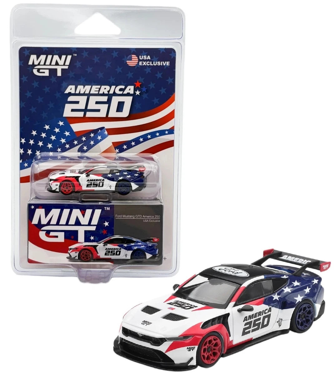 MINI GT Ford Mustang GTD America 250 USA Exclusive LHD 1:64 Die-Cast Model Car #1301