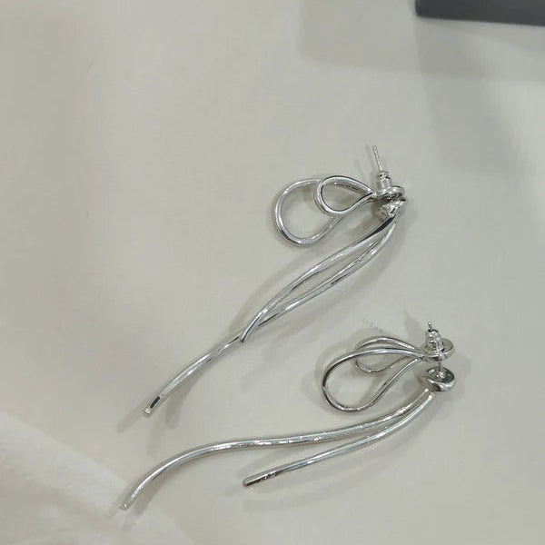 Silver Luxe Bow Studs