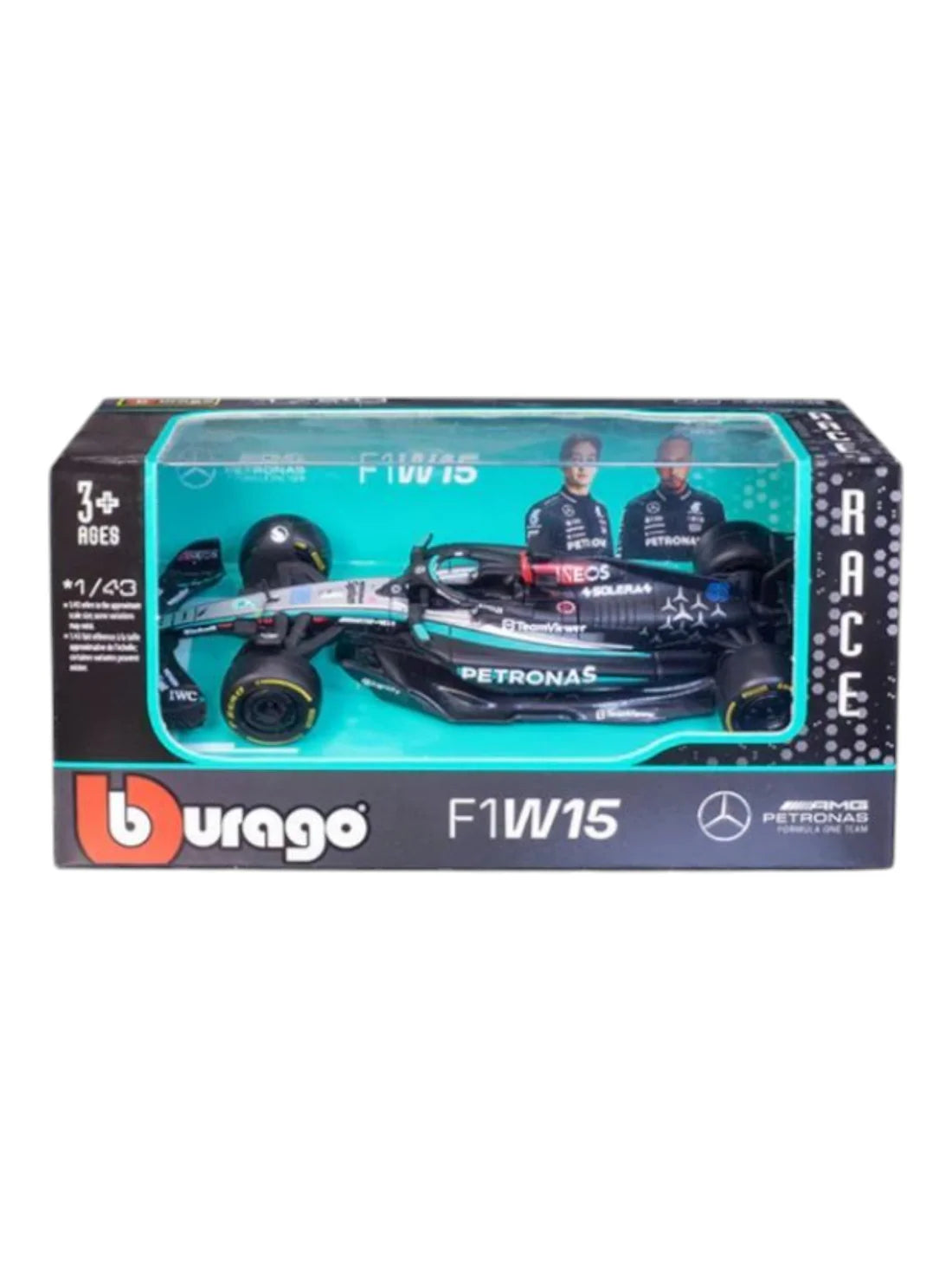 Bburago - 1/43 Diecast Scale Model - 2024 Mercedes-AMG Petronas F1 W15  #63 George Russell