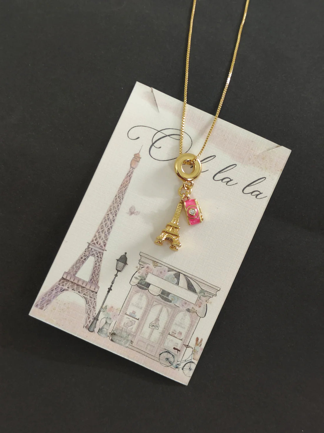 Paris at First Click Charm Necklace