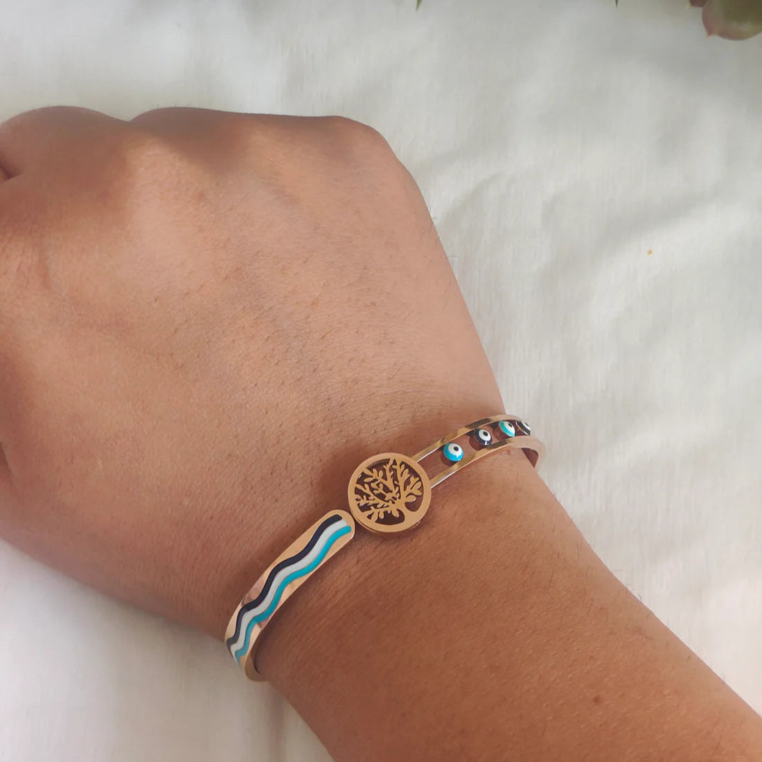 Breezy Evil Eye Cuff Bracelet
