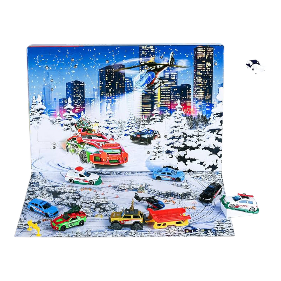 Majorette Advent Calendar 24 Surprises , 8 Metal Vehicles, 16 Accessories Premium Diecast Car Model