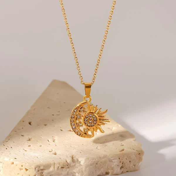 Sun Moon Pendant Necklace