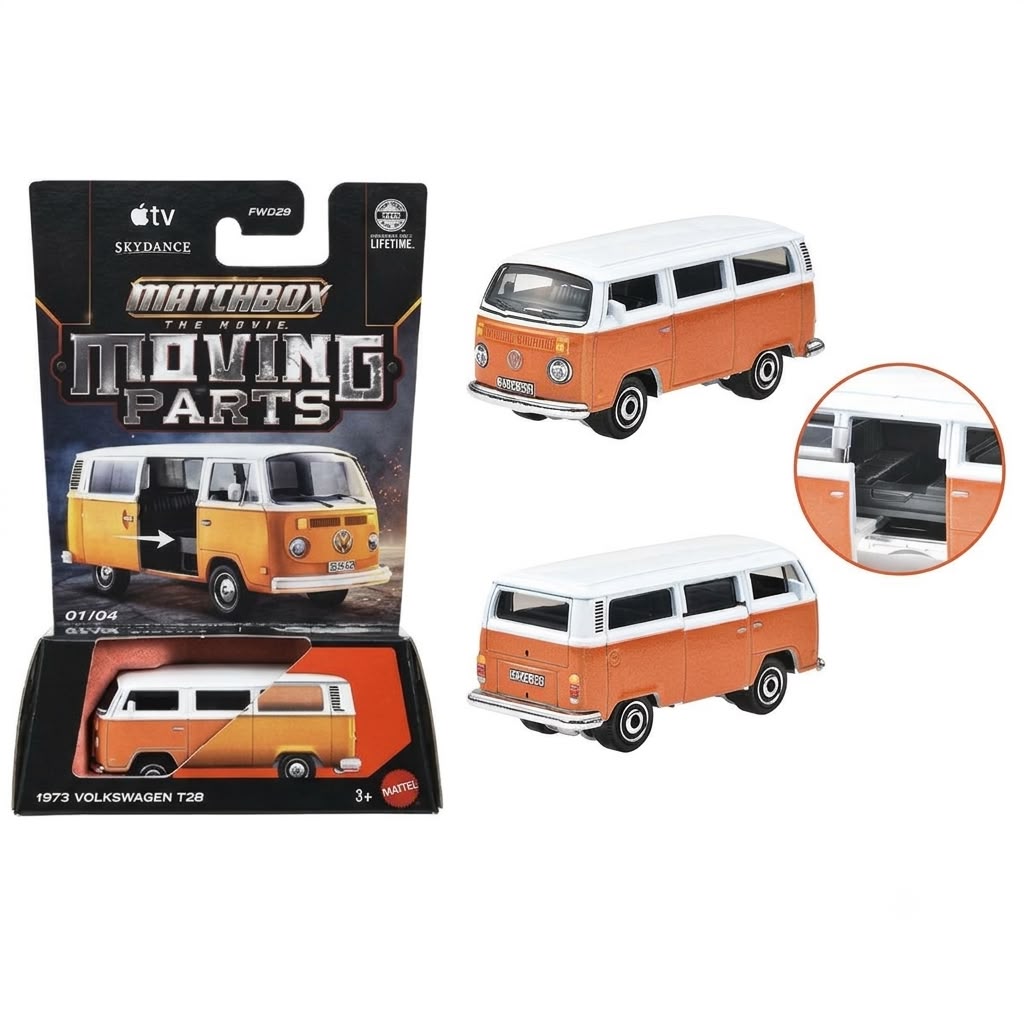 Matchbox Apple TvThe Movie Moving Parts 1973 Volkswagen T2B Die-Cast Model Car – 1:64 Scale Collectib 01/04