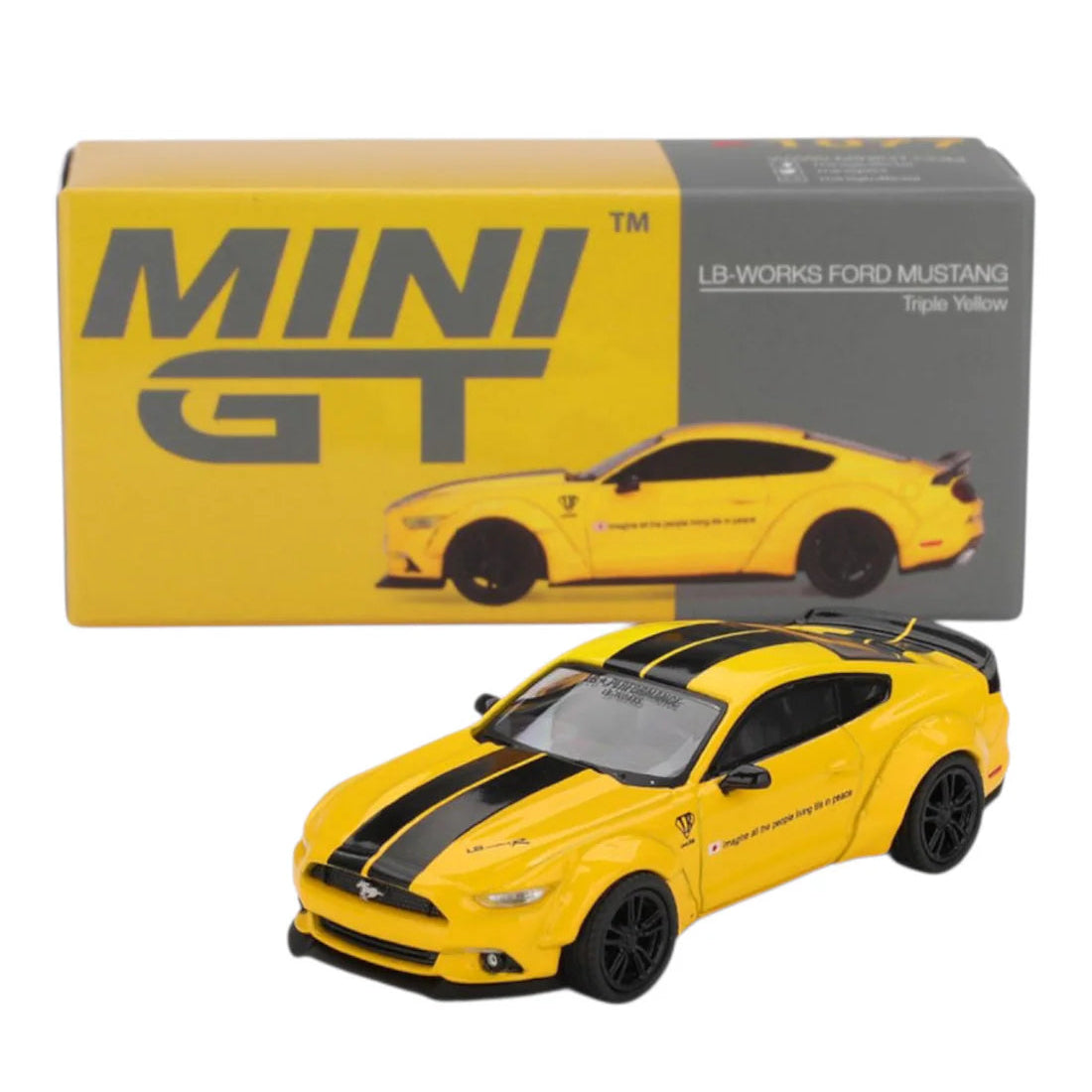 Mini GT Imported Code 1077 - LB-WORKS FORD MUSTANG Triple Yellow
