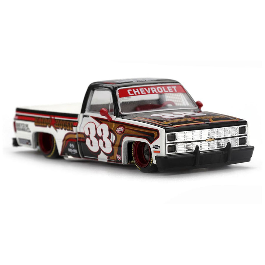 Kaido House Mini GT Chevrolet Silverado Kaido Intimidator V1 #33 Diecast Pickup Truck 1:64 Scale Collectible Model Car