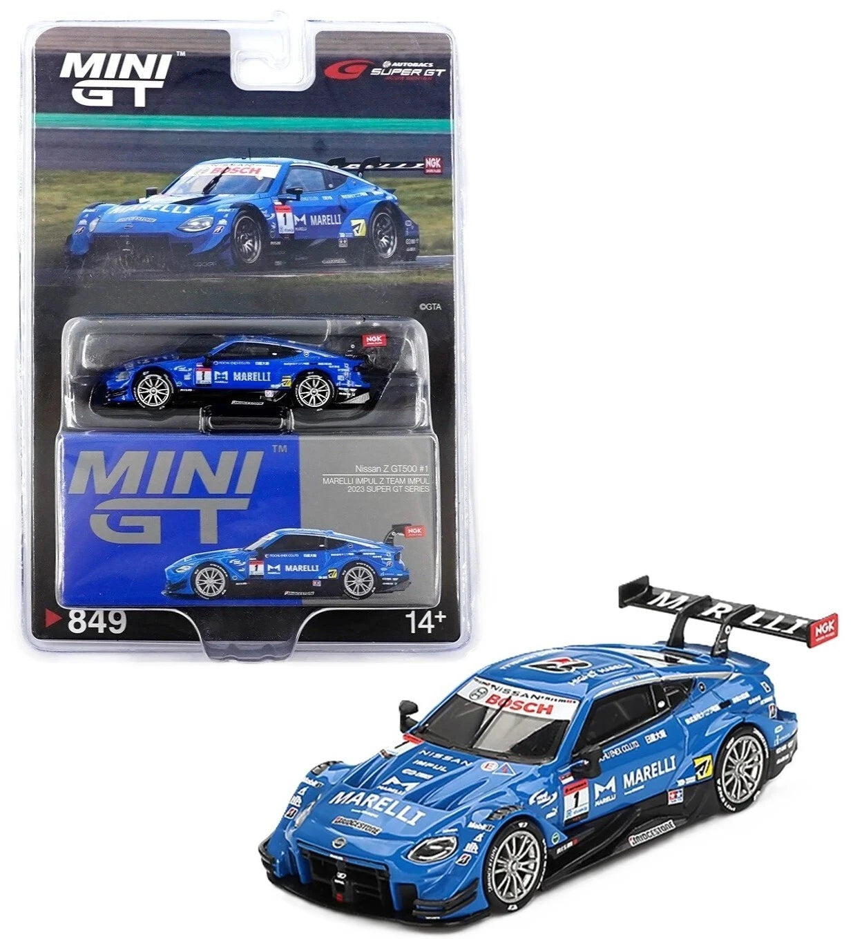 Mini GT Code 849 NIssan Z Gt500 #1 Marelli Impul Z Team Impul 2023 Super Gt Series