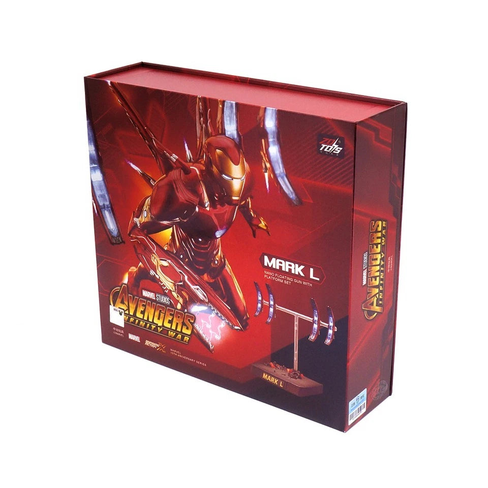 Marvel Studios Avengers infinity War : 10th Anniversary Series The infinity Saga iron Man Mark L MK50 Hand Floating Gun With Platform Figure Set by ZD Toys (Size-9.8 Inch)