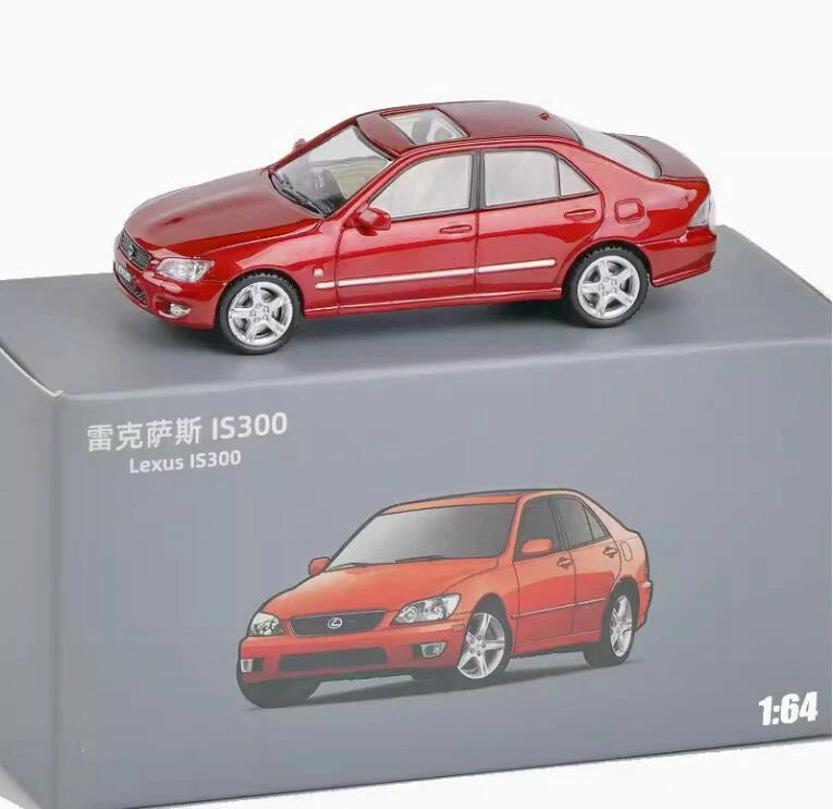 JKM 1:64 Lexus IS300 Diecast Metal Model Car Collection - Red