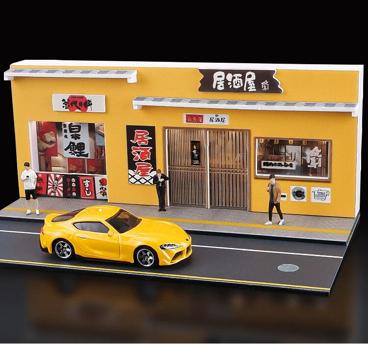 3D Printed Street Side Japanese-style Ramen Shop Sushi Shop Diorama Garage for Car - Scale 1:64 (No Cod Allowed On This Product) - Prepaid Orders Only