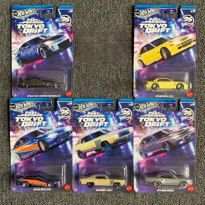 Hot Wheels Imported Silver Series 2026 Fast and Furious Tokyo Drift 1:64 Scale - Set Of 5
