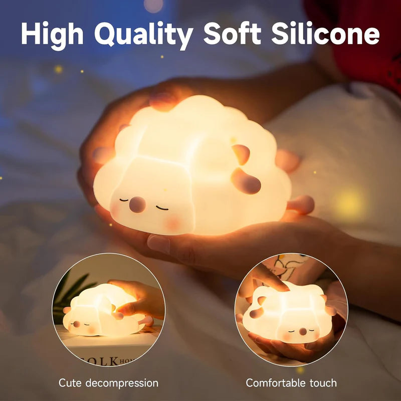 Cute Sleeping Sheep 3D Silicon Colour - Changing Touch Lamp