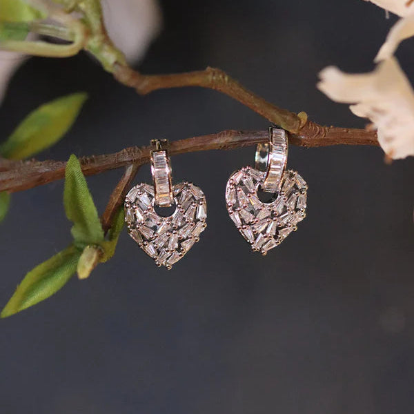 Baguette Heart Hoops