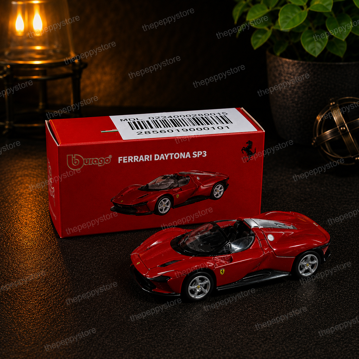 Official Bburago Ferrari Daytona Red SP3- 1:64 Diecast Scale Model