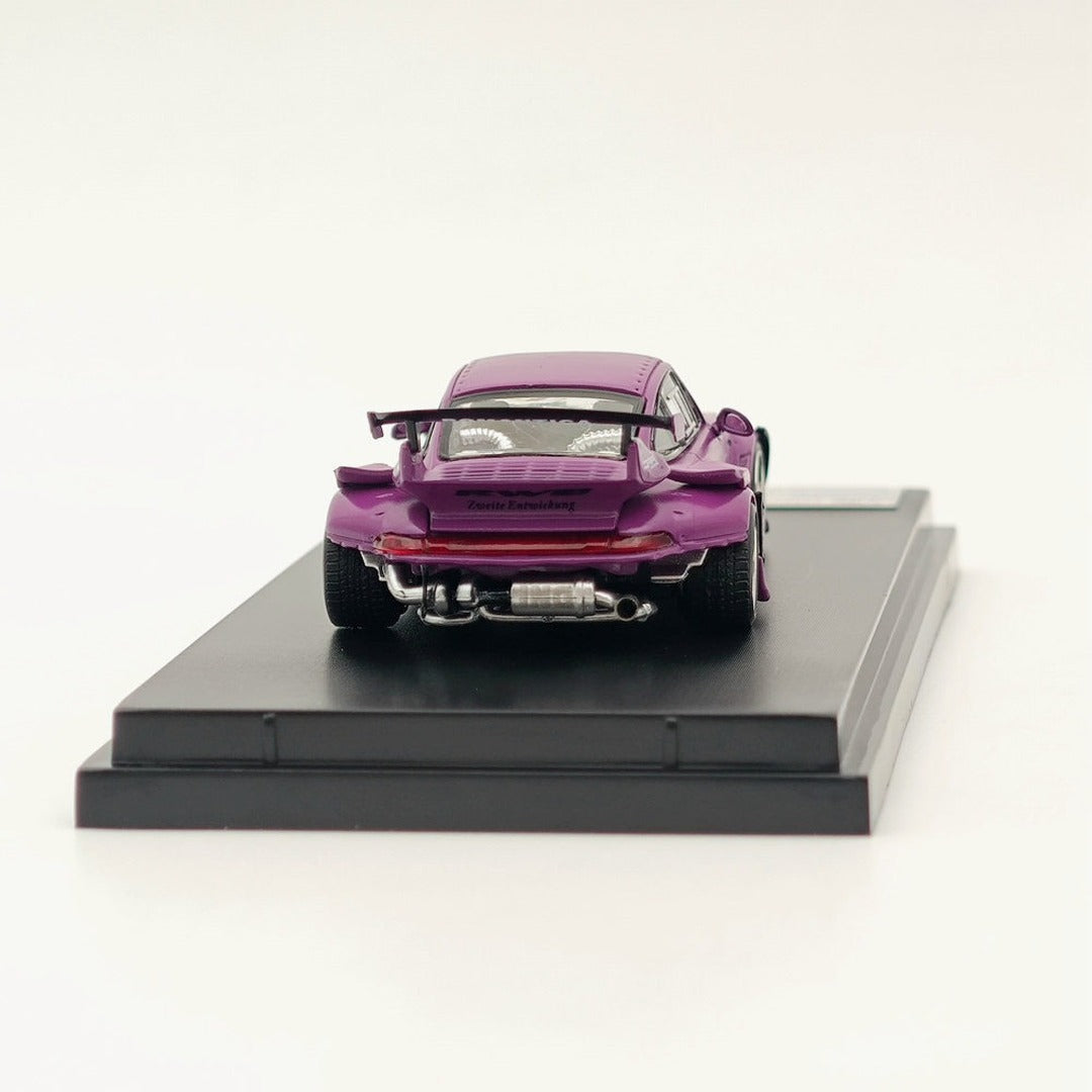 Street Warrior Ghost Player Porsche RWB 993 Purple rear view showing wing and exhaust