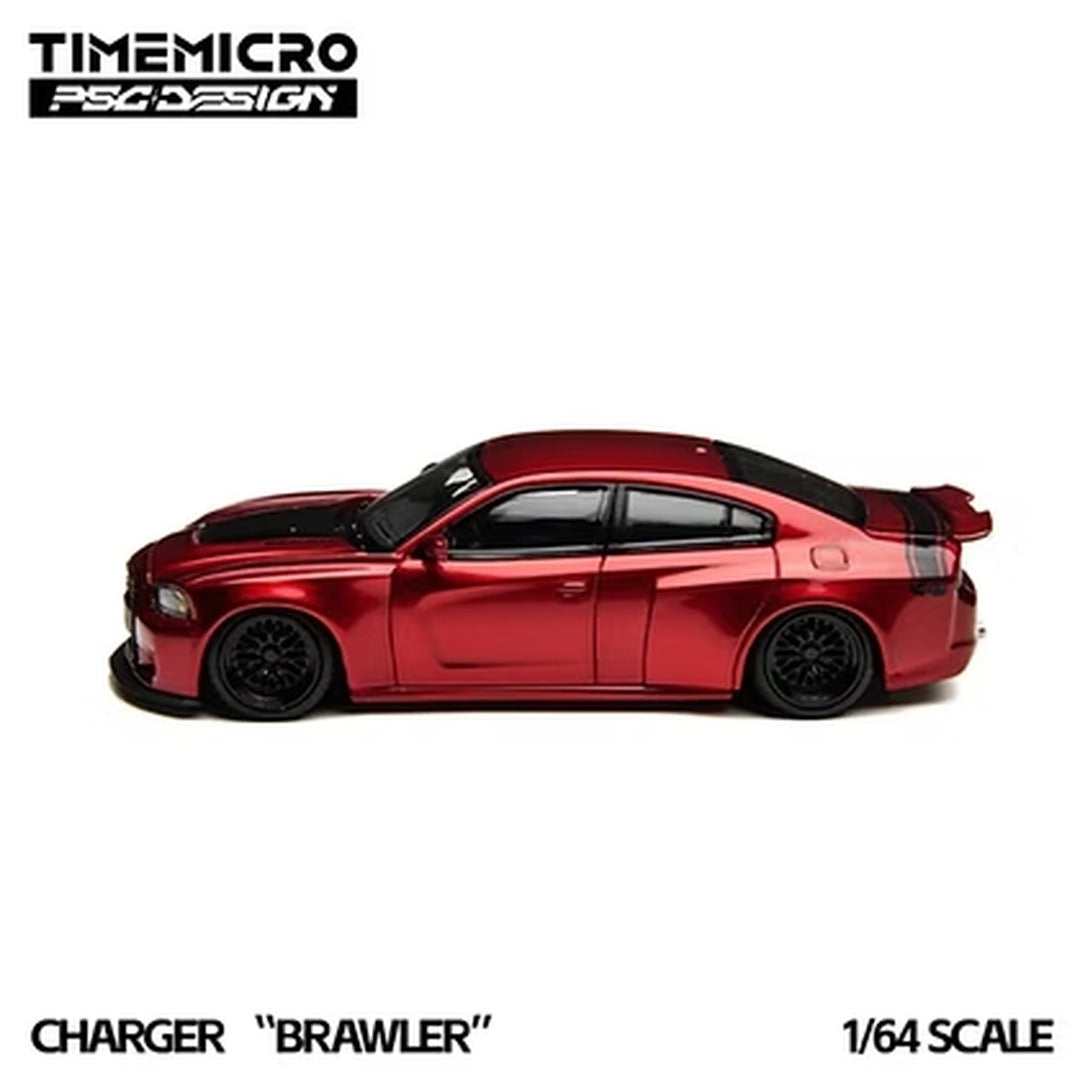 Time Micro x PSG Design Dodge Charger Brawler Red side profile view