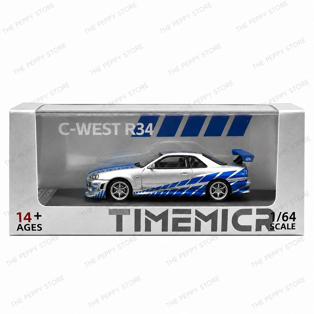 Time Micro C-WEST R34 1/64 diecast model car packaging box