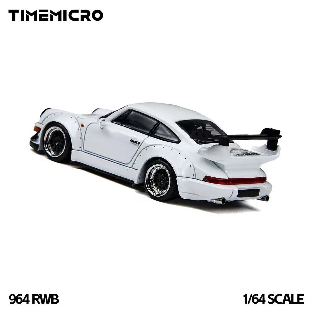 TimeMicro Porsche 964 RWB White 1:64 Scale Alloy Diecast Model Car