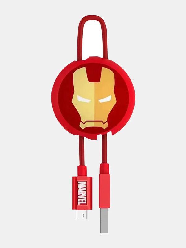 Iron Man Arc Reactor - Micro USB Cable Keyring Red