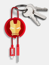 Iron Man Arc Reactor - Micro USB Cable Keyring Red