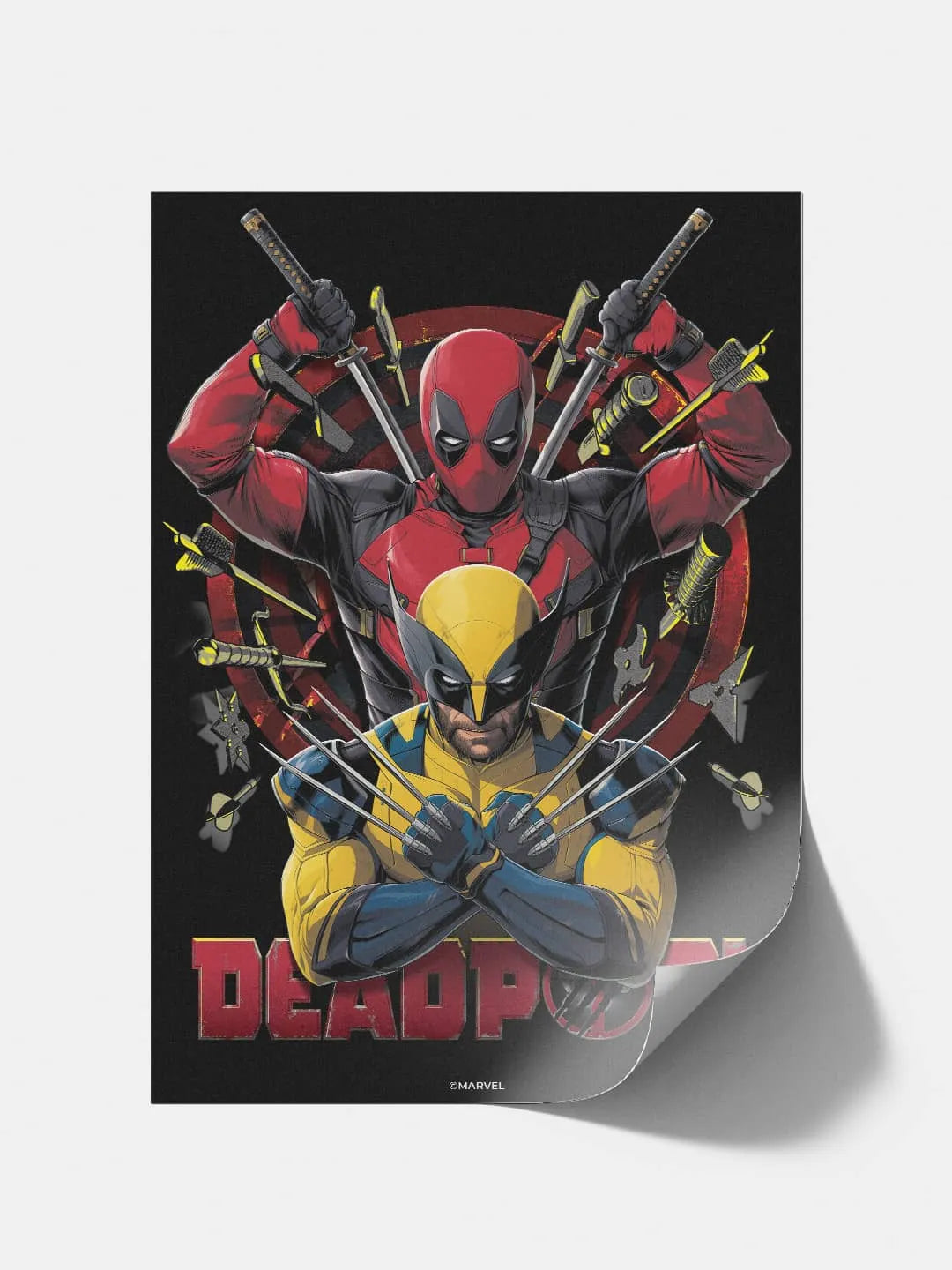 Deadpool Wolverine Bull's Eye A3 Cardpaper Wall Poster