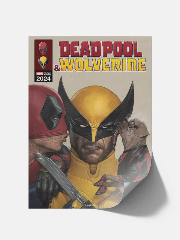 Deadpool Wolverine Kiss A3 Cardpaper Wall Poster