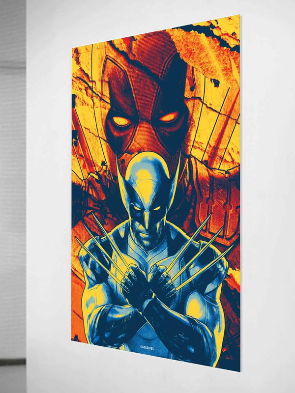 Deadpool Wolverine Flame A3 Cardpaper Wall Poster