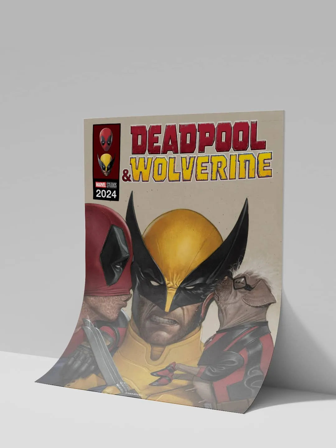 Deadpool Wolverine Kiss A3 Cardpaper Wall Poster