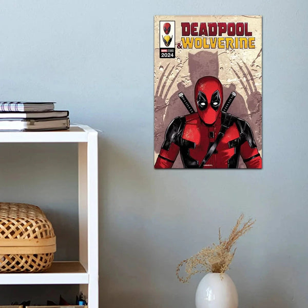 Deadpool Wolverine Shadow A3 Metal Wall Poster