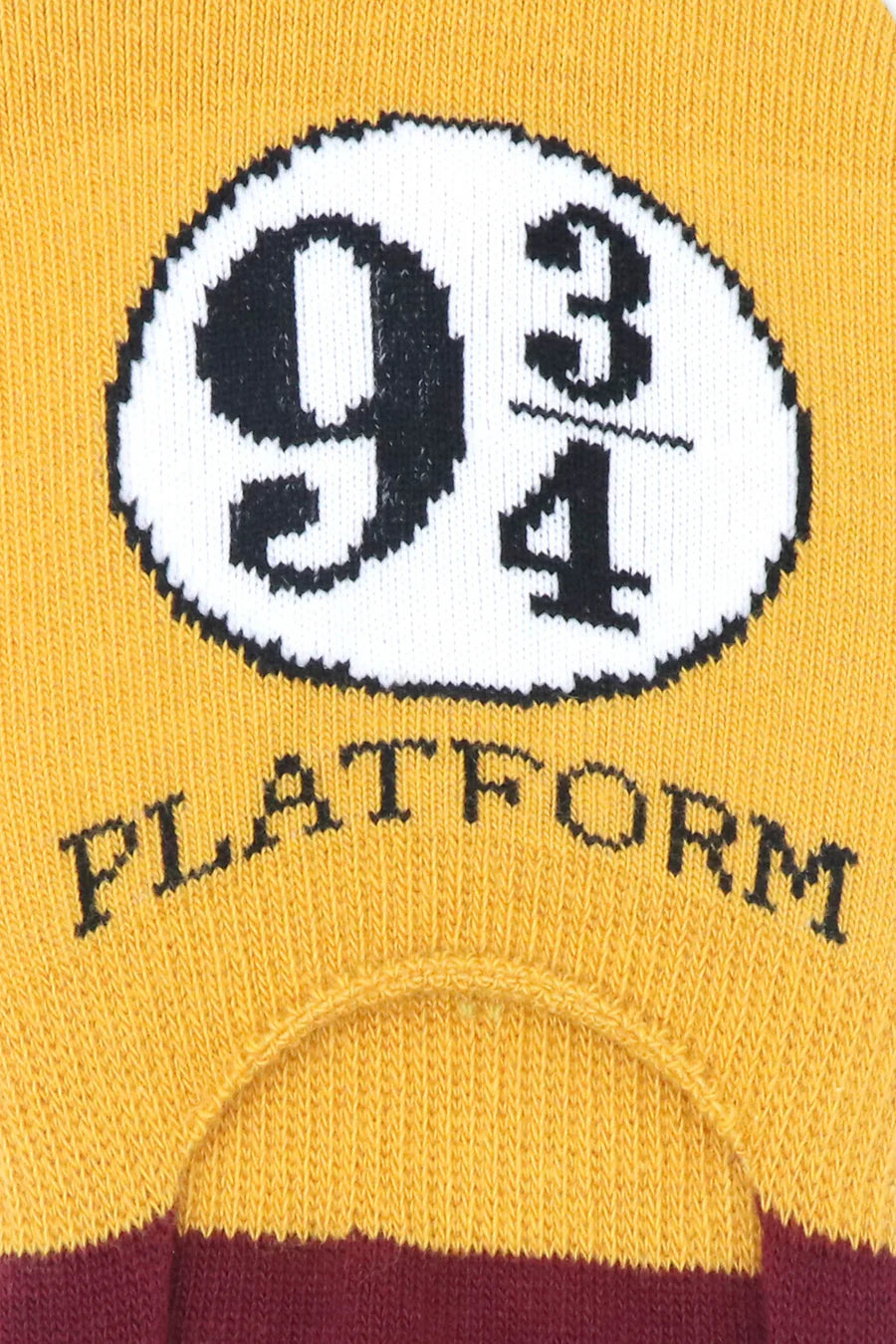 Harry Potter 07, Lightning Bolt and Glasses, Platform 9 3/4 No Show Socks -Harry Ron & Hermione For Women (Pack Of 3 Pairs/1U) - Yellow and Maroon