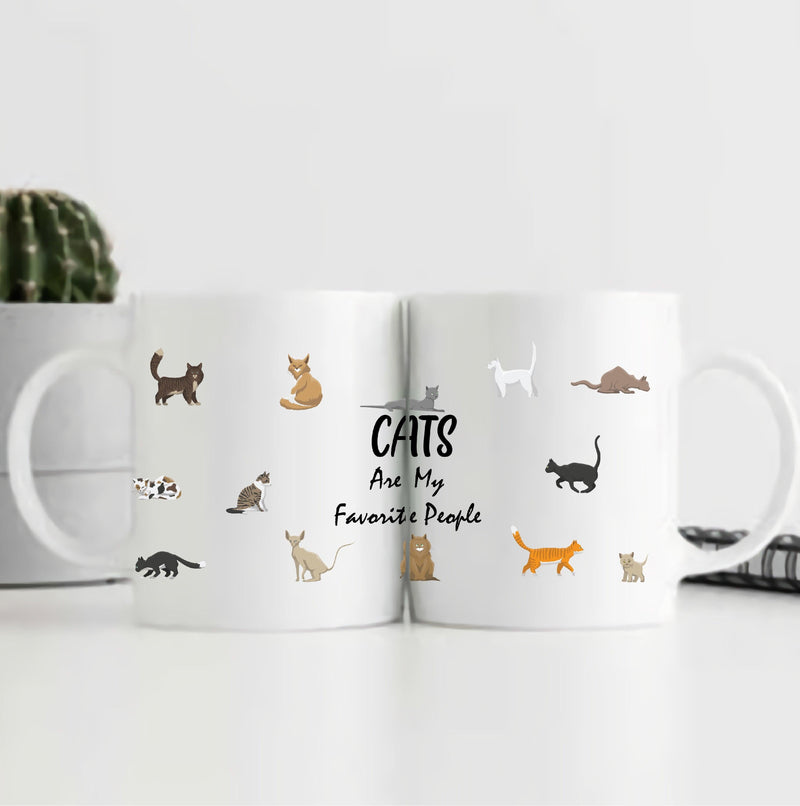 CATS ARE MY FAVOURITE PEOPLE CERAMIC MUG - ThePeppyStore